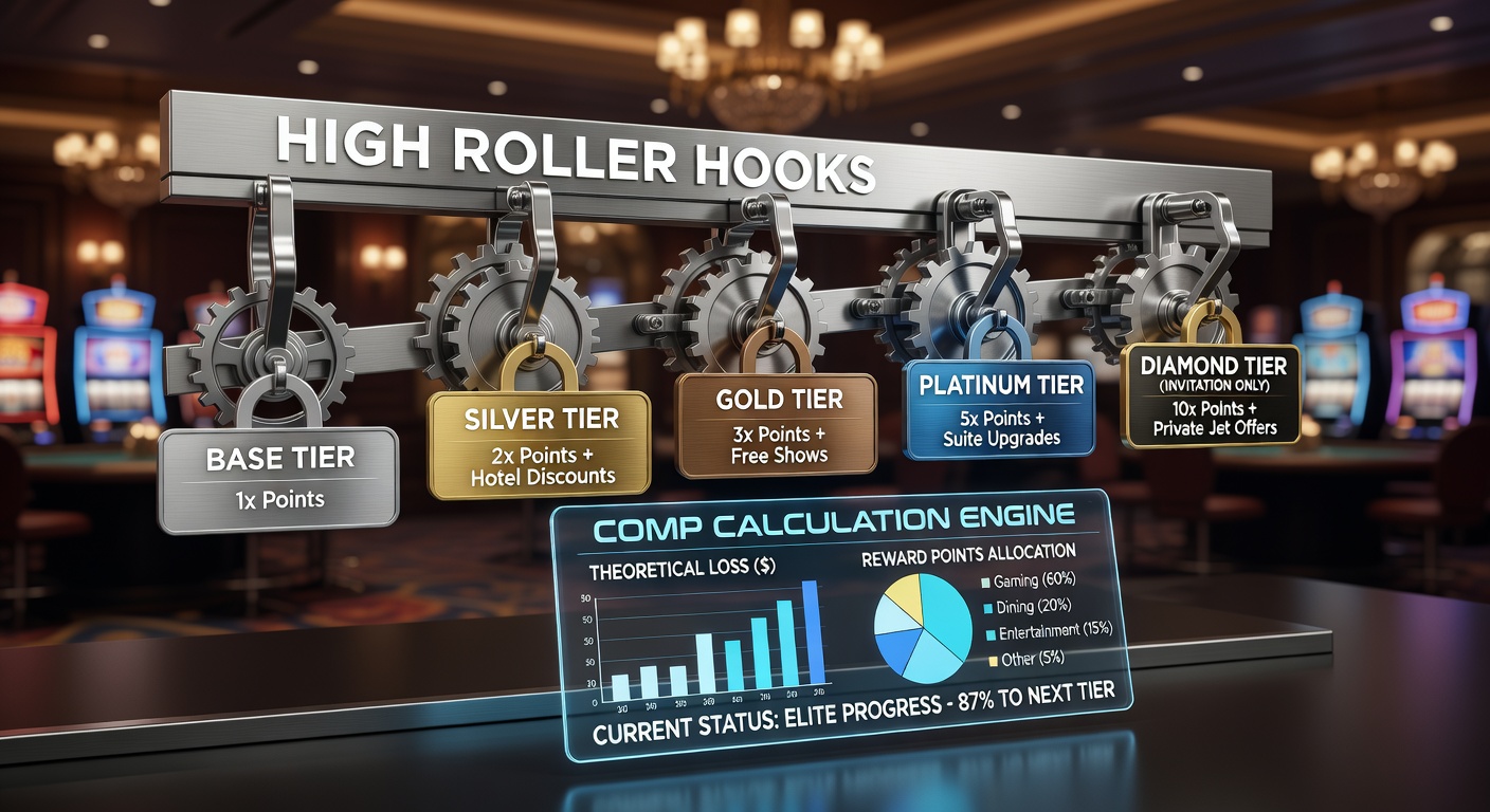 Close-up of casino host reviewing player comp calculations on a tablet, highlighting formulas for theoretical loss and rewards