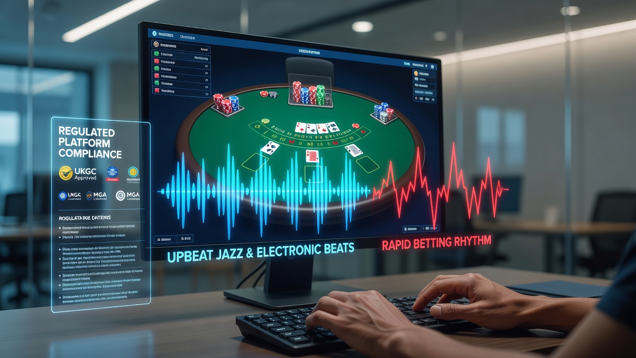 Data visualization showing music tempo versus betting speed in online blackjack sessions