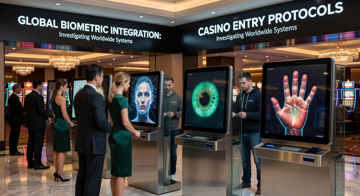 Biometric verification scanner installed at a casino entrance with facial recognition technology