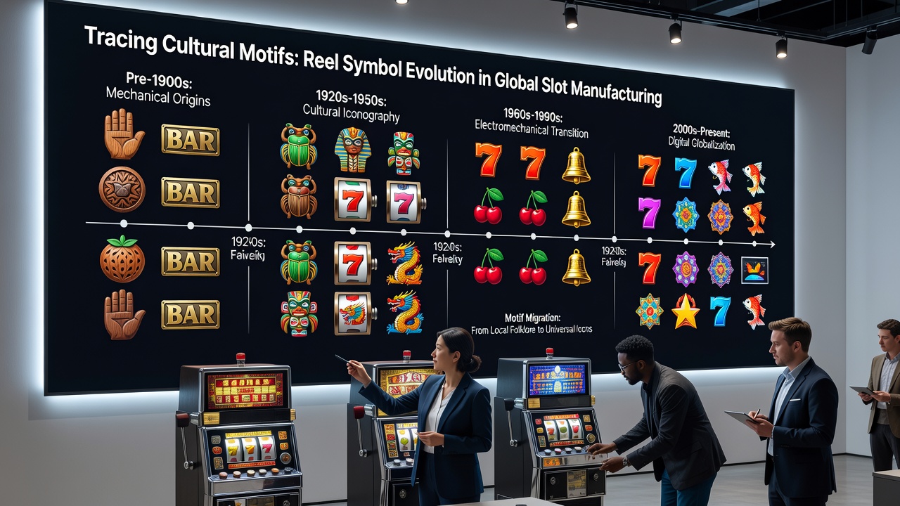 Modern digital slot reels showcasing diverse cultural symbols including dragons, totems, and regional artifacts